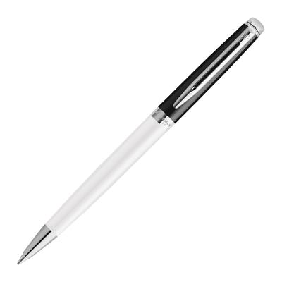 WATERMAN kuličkové pero Metropolitan Essential Black White Dárková krabička s jemným hrotem Dárková krabička Luxusní běžný dovoz 2202912 Na olejové bázi