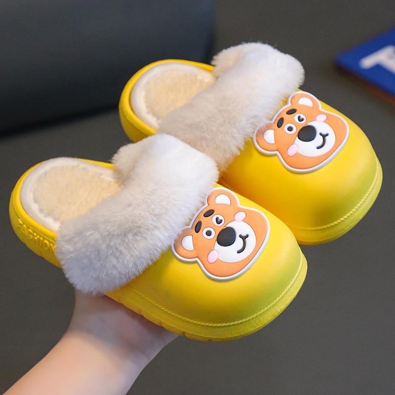 The Inner Liner Can Be Removed Children's Cotton Slippers Winter Indoor Girls Baby Non-Slip Thickened Warm Cute