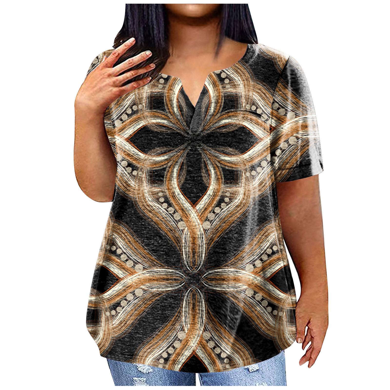 

Женская большая футболка, летняя повседневная футболка с v-образным вырезом и короткими рукавами, карманный топ с принтом L чёрный