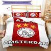 3pcs AFC Ajax pattern bedding set duvet cover set includes duvet cover &pillowcases,perfect all season bedroom decoration&gift