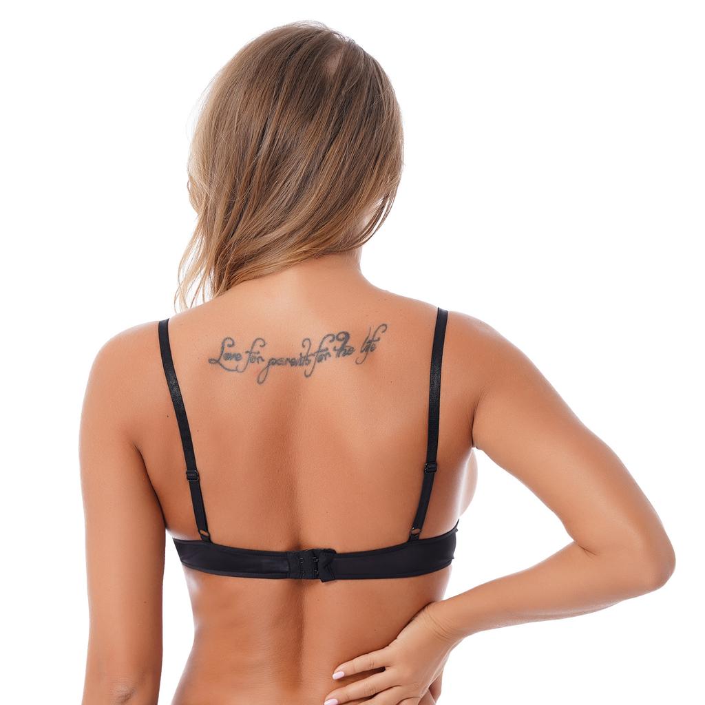 Damen Spitze BH Cutout Gepolstert Bügel Verstellbare Träger Ausgeschnittenes Design Brassiere Unterwäsche