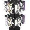 Acrylic Rotating Sunglasses and Glasses Display Stand - Double-layered Black,Transparent Desktop Eyeglass Storage Holder