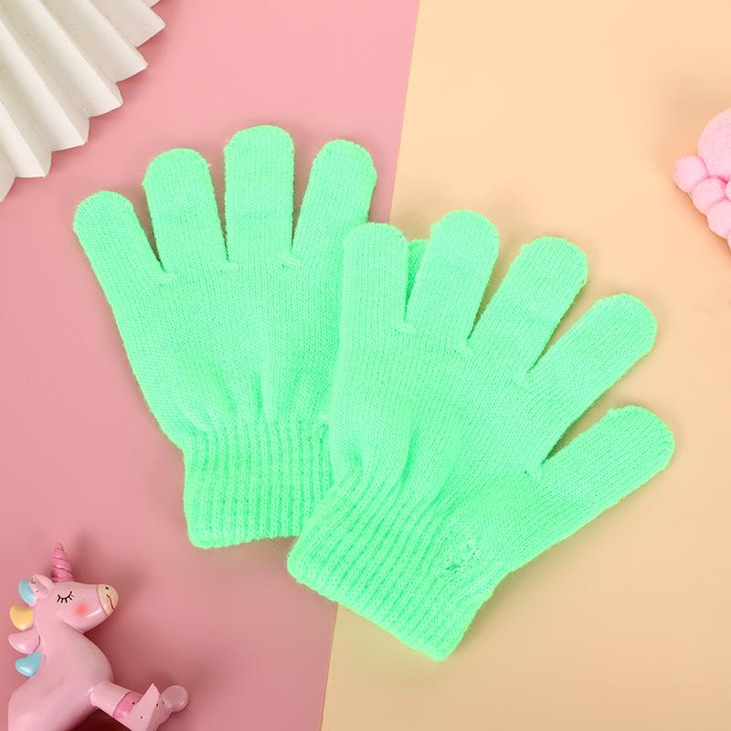 Winter solid color warm and cold gloves knitted gloves student couple cycling gloves