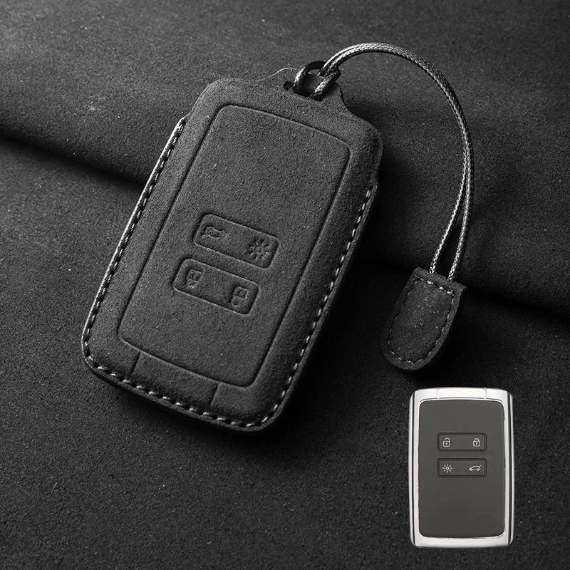 Leather Car Key Case Cover For Renault Duster Captur Clio Logan Megane RS 1 2 3 4 Koleos Scenic Nema Fluence Zoe Accessory