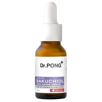 Dr.PONG+ Timeless Bakuchiol Serum przeciwstarzeniowe, Bakuchiol, Czynnik wzrostu, Soja, 15 ml. x 1/3 szt.
