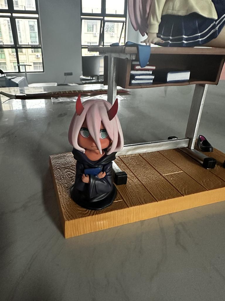 25CM Anime Darling in the FranXX Figure 02 ZERO TWO School Uniform Black Stockings Ver Childhood Model Toy Gift PVC Standing