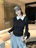 Niche Design Slim-Fit Two-Piece Knit Sweater - Women's Long-Sleeve Base Top for Autumn/Winter