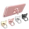 4 Pcs Cat Shape Phone Holder 360 Degree Metal Finger Ring Holder Luxury Women for Phone Stand