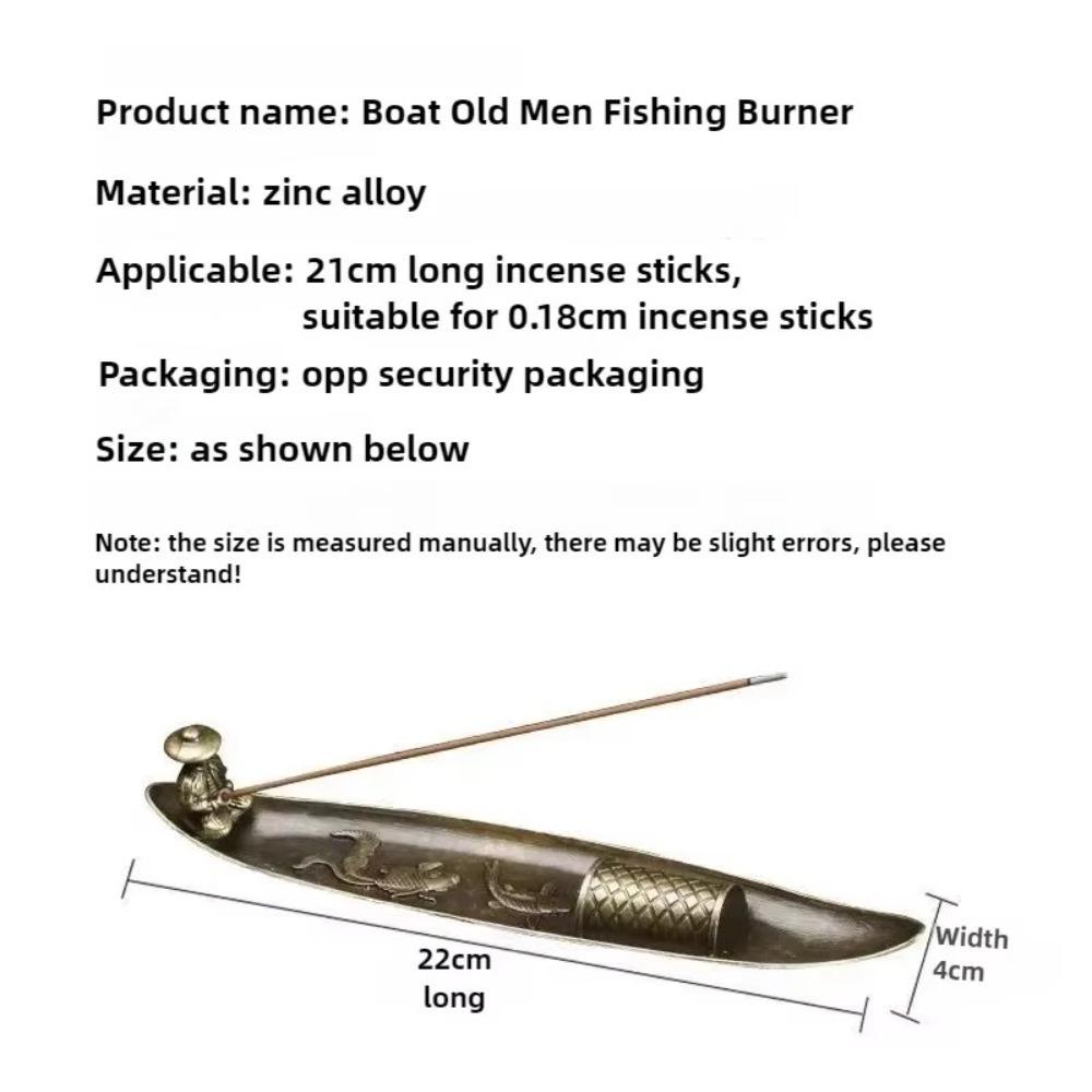 Metal Incense Stick Burner Ancient Style Boat Shape Incense Stick Holder Classical Elegance Aromatherapy Ornament 7
