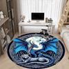 1pc Dragon Wolf Office Round Area Rug, Under Office Chairs Bedroom Living Room Home Decor, Room Deco, Available in Various Sizes