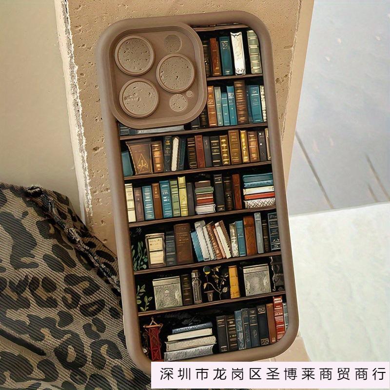 Vintage Book Shelf for iPhone Case Apple 11/12/13 Silicone 15promax Soft 16/15