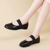 Women's Black Mary Janes Brown Leather Ballet Shoes Flats Casual Slip on Sandals Summer Maternity Shoes for Girls