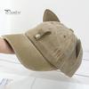 Party Style Street Hat Cat Ear Trucker Hat, Baseball Cap with Detachable Sunglasses, Unique Adjustable Pilot for Outdoor Travel UV Protection
