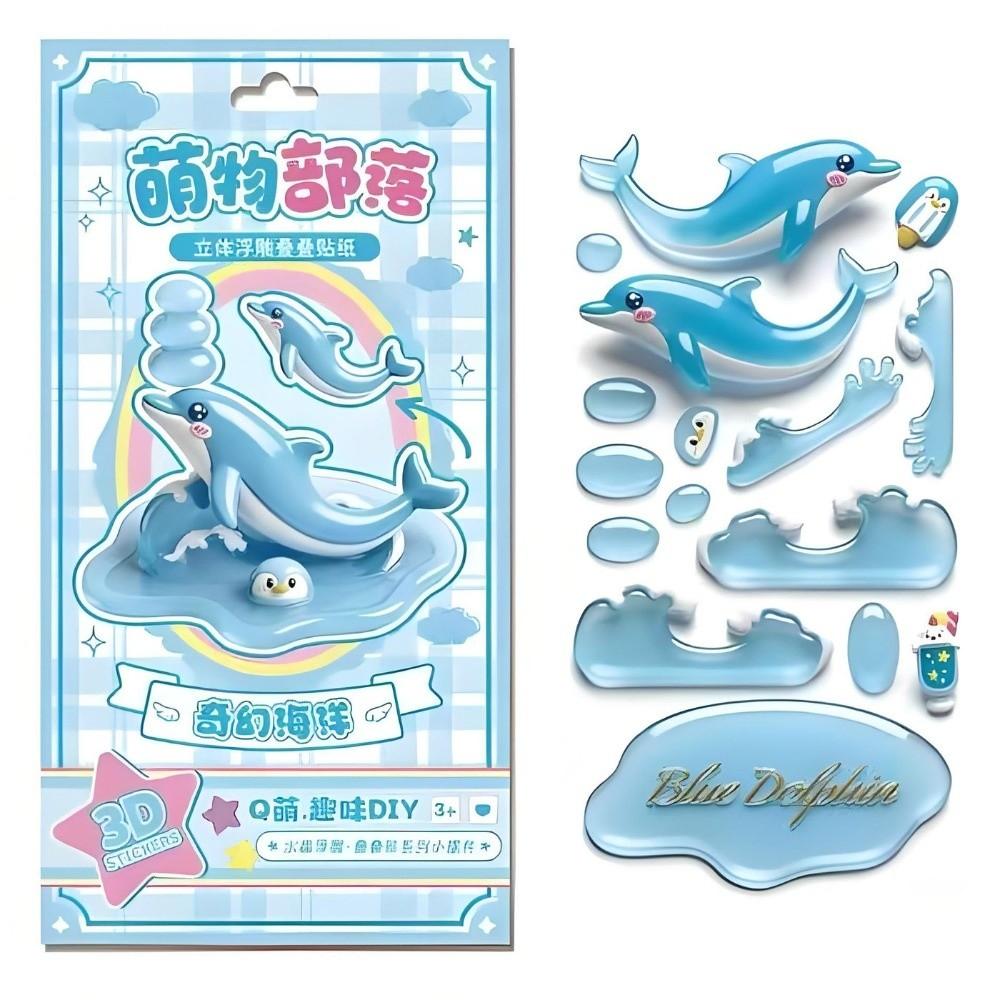 Relief Design 3D Embossed Stickers Cute Tree Design Puffy Texture 3D Puffy Stickers Fun Series Crystal Clear Stacking Stickers