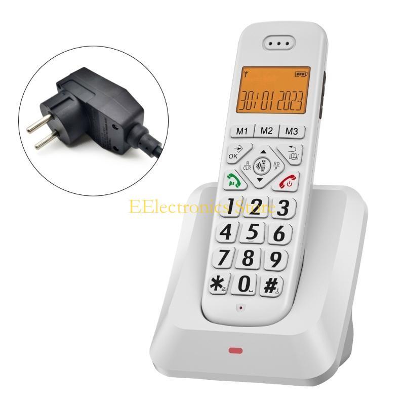 

B03C D1011 Cordless Phone Handheld Telephone with CallerID Storage with Large LCD Display Landlines Phones Big Buttons