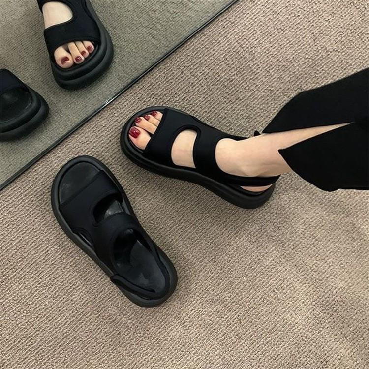 Sandály na platformě na suchý zip dámské léto 2025 nové boty muffin s malým zvýšením výšky sportovní plážové boty