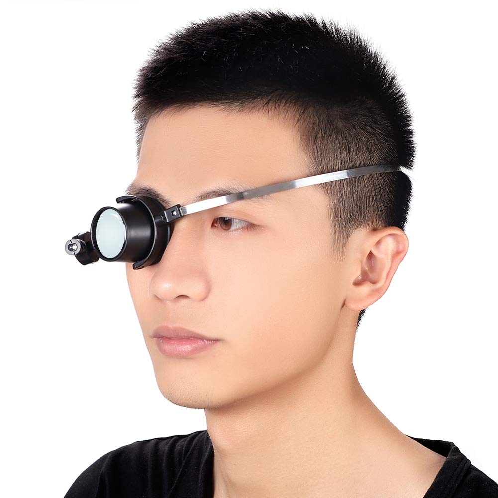 15x Magnifying Glass with LED Ideal for Watch Jewelry Machine Reading Precision Headband Magnifier Light, Repair, Appraisal, Repair, Close-Up Work,
