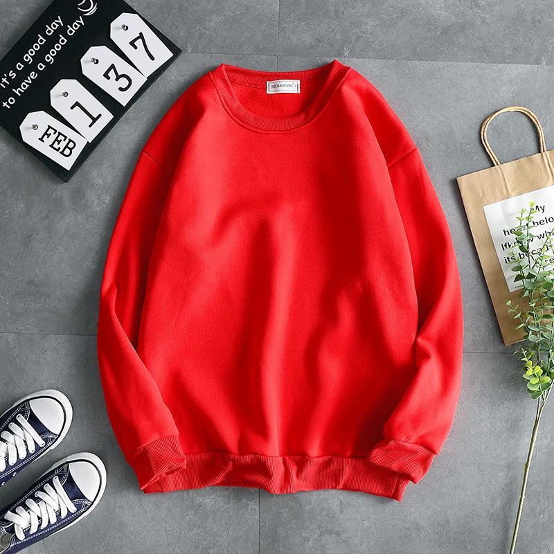 Men's Trendy Autumn Long-Sleeve Round Neck Sweater - Solid Color Loose Fit Pullover for Students