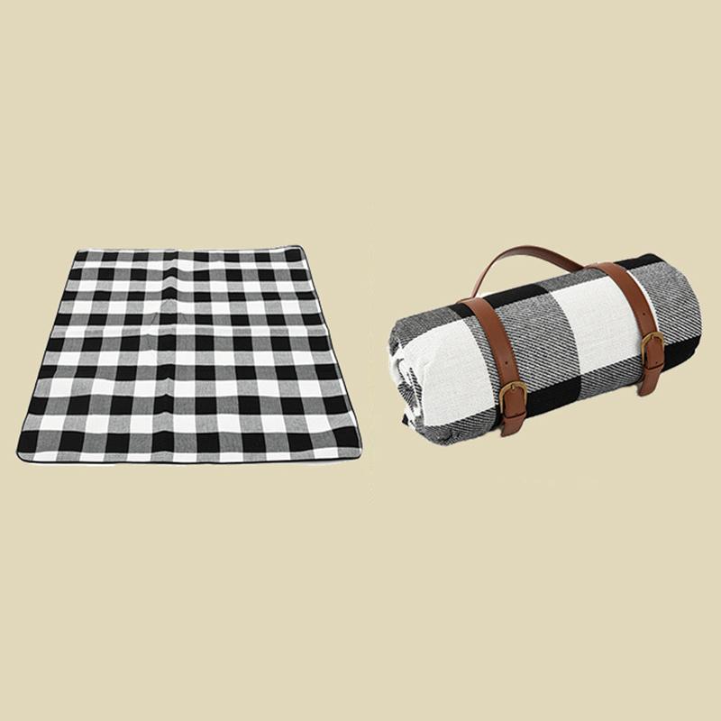 

1409 150x200cm Portable Outdoor Moisture-proof Picnic Mat Camping Hiking Lawn Mat Carpet Yellow/White Grid