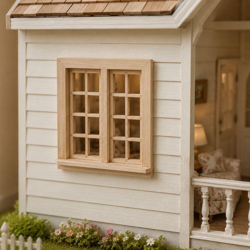 1:12 Doll House Accessories Miniature House Decor 16 Grids Square Windows Model For DIY Toys