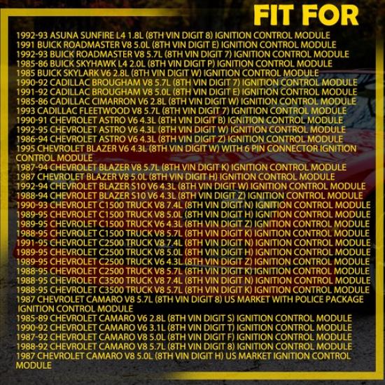 Control For Ignition Module IMPALA Geo SYCLONE Isuzu Buick Cadillac LX340