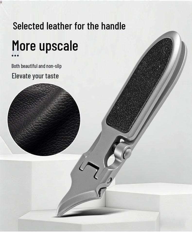 Portable Powder Steel Thin Nail Clippers Set with Anti-Splash Angled Flat Edge - New Model