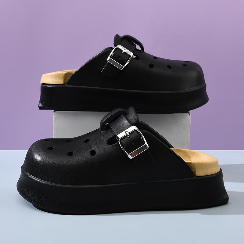 24 new summer hole shoes girls EVA wear non-smelly foot bag head half drag fashion versatile slippers