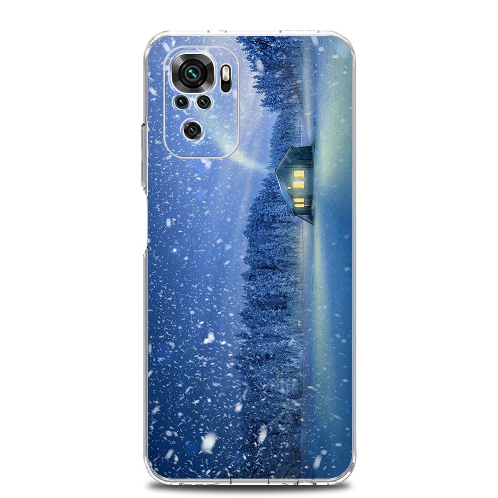 

Квадратный прозрачный чехол для телефона Xiaomi Redmi Note 12 11 9S 9 8 10 Pro + 7 8T 9C 9A 8A K40 игровой чехол зима природа снег путешествия искусство Redmi Note 9