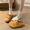 [Yushilai] Bow-tie sweet bag head slippers women's spring 2025 new flat bottom with skirt one pedal