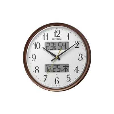 RHYTHM Wall Continuous Second Automatic X Fitwave M04 8FYA04SR06 Clock, Radio-Controlled, Analog, Hand, Temperature/Humidity Display, Calendar, Light,