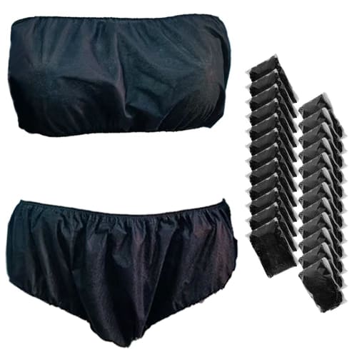 

bath&bath Одноразовые бумажные трусики, Бумажный бюстгальтер, Нижнее белье, Идеально для салонов красоты, Путешествий, Один размер подходит всем (Набор из 12)