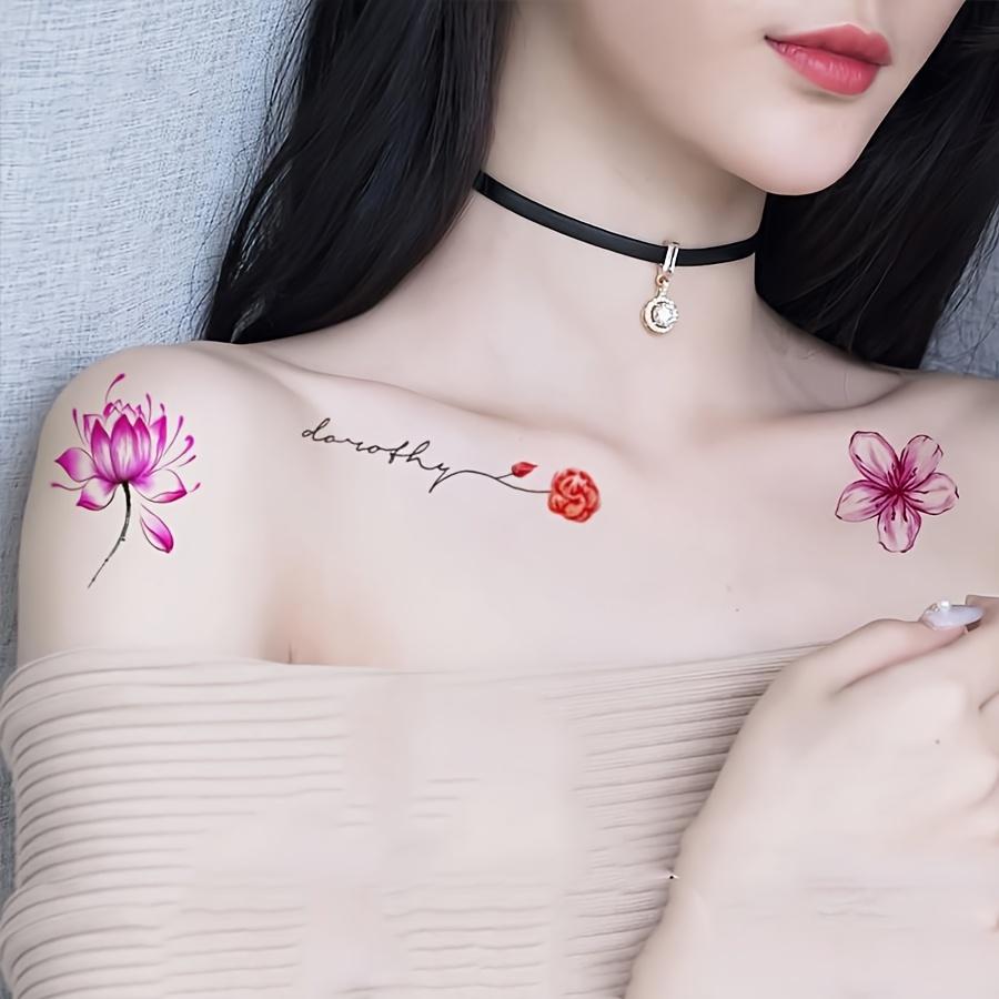 Flower Butterfly Legs Arm Body 30 Sheets for Women Temporary Tattoo Tattoo Sticker Fake Tattoo  High Quality