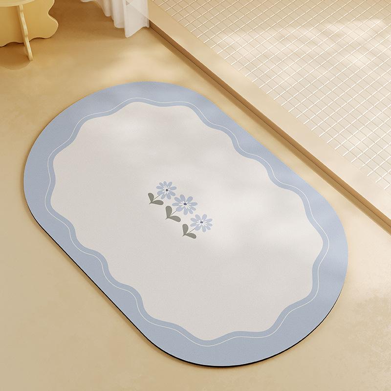 Bathroom Diatom Mud Floor Mat Special Carpet for Bathroom Floor Toilet Door Moisture Absorbing Fast-dry Anti-slip Mat