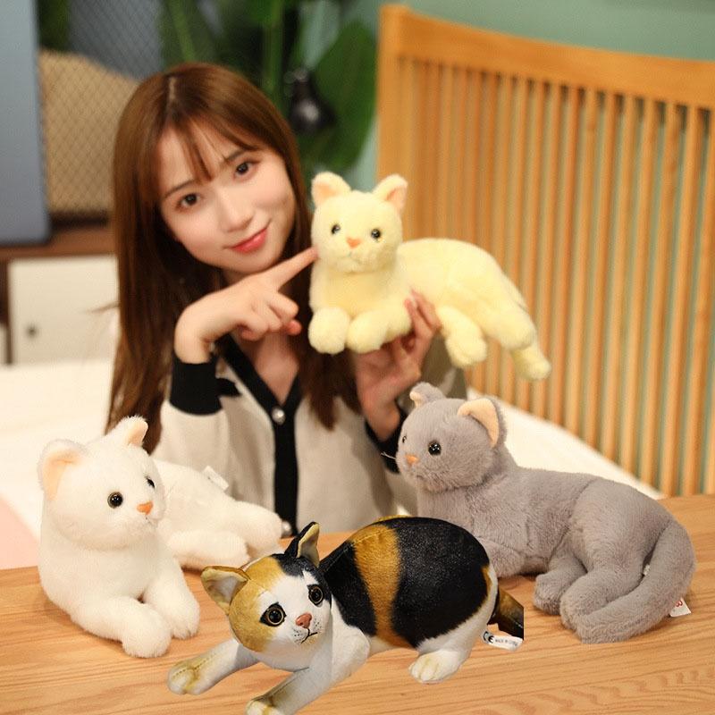 Cute And Cuddly Cat Plush Toy Realistic Animal Stuffed Doll For Kids Perfect Birthday Gift