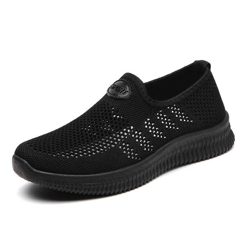 summer new mesh hollow breathable casual women's shoes soft sole one pedal women's shoes old Beijing mother shoes