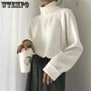 Rollkragenpullover für Damen, warm, dünn, lockerer Strick, weißer Pullover, gestrickt, Basic-Oberteil, zieht kintwear Frühling und Herbst