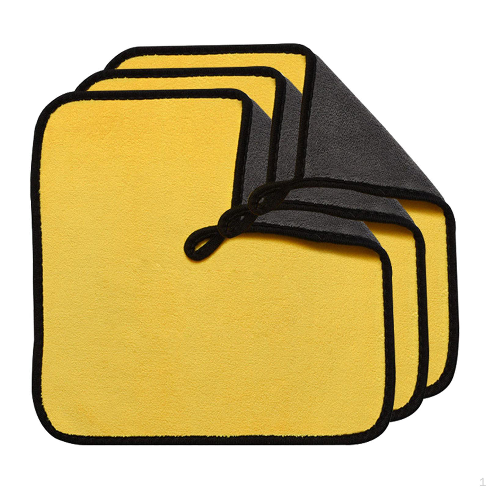3 Pcs Soft Microfiber Car Wash Towel Super Absorbent Fast Drying Double Sided 30cmx30cm
