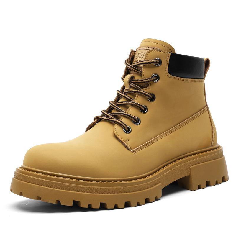 

Martin boots 2025 autumn and winter trendy men s casual British style rhubarb boots velvet thermal tooling boots 2025 38