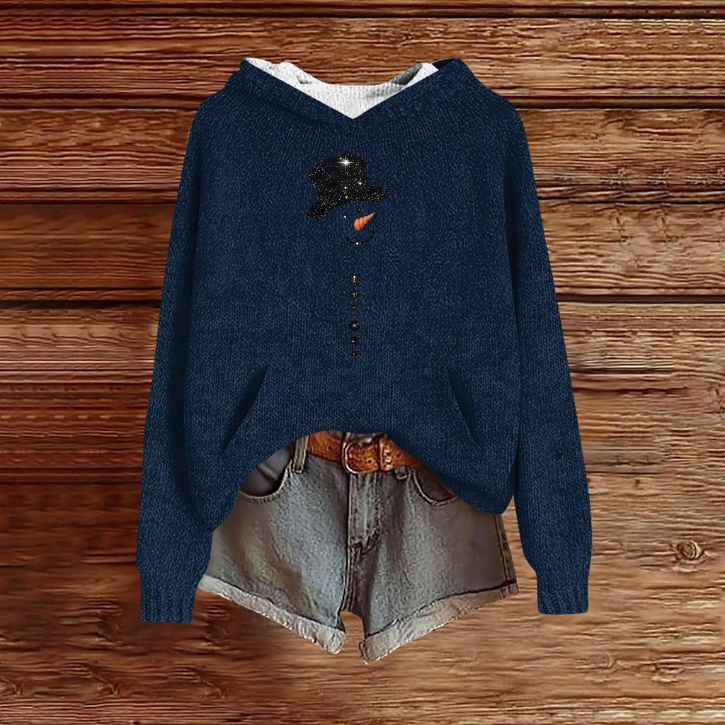 Sweatshirts For Women Knit Sweater Cute Shirt Fall Pullover Hooded Sweatshirt