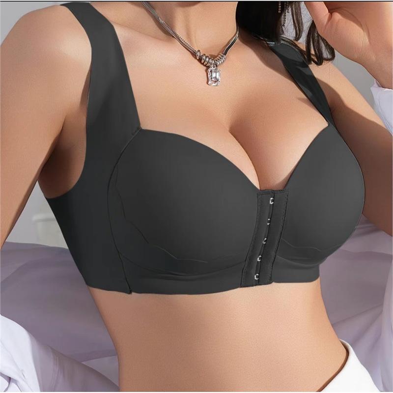 Plus Size Front Clasp Bra with Wide Straps for Women - Comfortable and Supportive Design