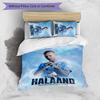 Set Biancheria da Letto 3 Pezzi con Stampa Modello Erling Haaland Morbido Delicato sulla Pelle Lavabile Copripiumino e Federe Set Stagione Unica Camera da Letto