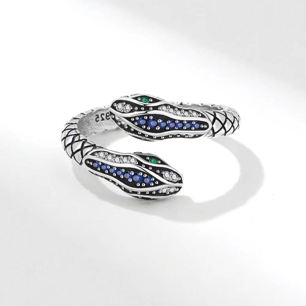 Vintage Diamond Snake Wrap Ring: Hip Hop Party & Festival Fashion Jewelry
