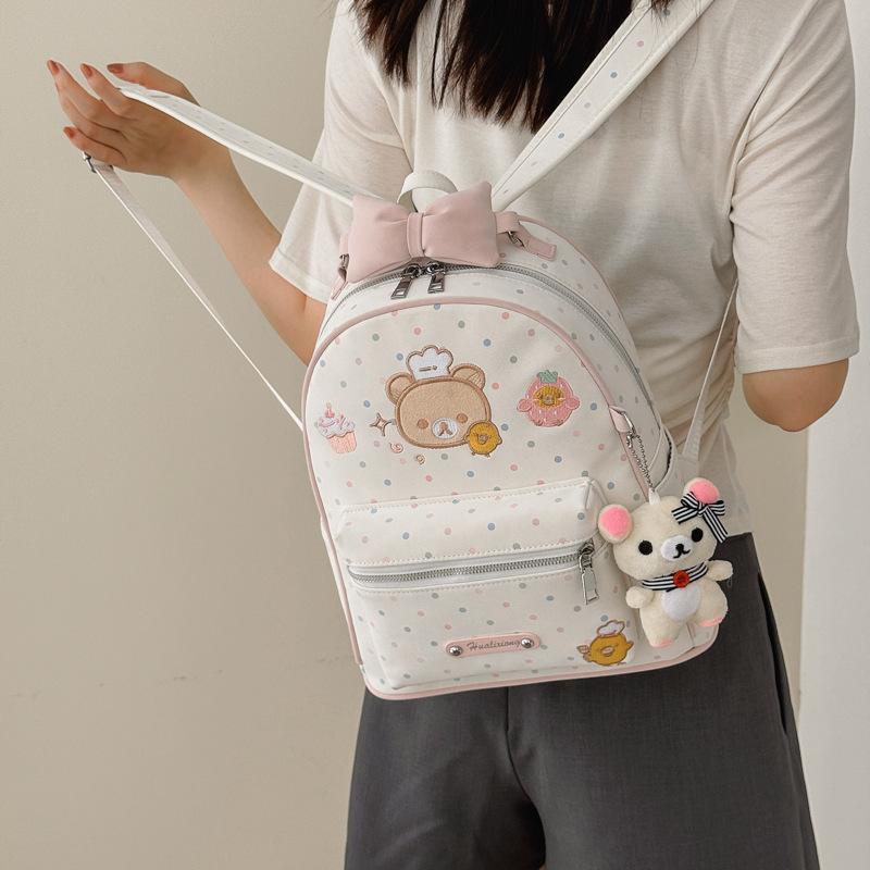 Schoolbag11 New Cute Bear Backpack Large Capacity Out Light Backpack High Value Sweet Cartoon Women's Schoolbag