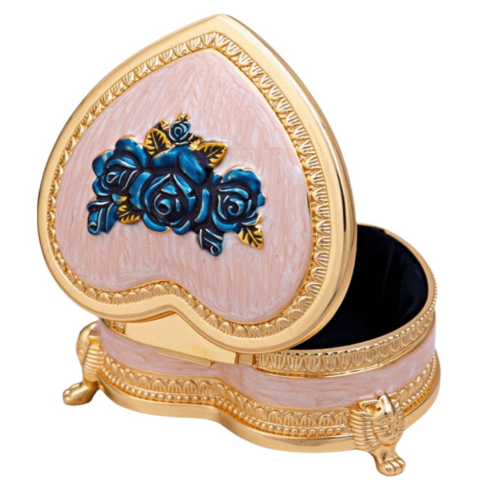 Zinc Alloy Jewelry Storage Holder Heart Shape Vintage Jewelry Organizer Box  For Earrings