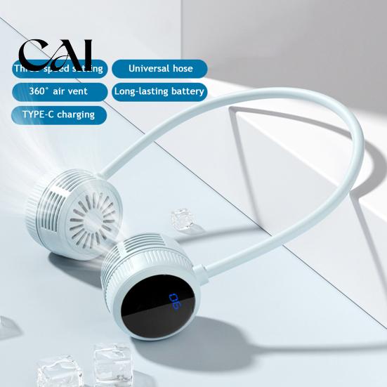 Personal Fan for Business Trips Portable Neck Fan, Hands Free Bladeless Cooling with 3 Speed, USB Summer Gadgets Kitchen Rechargeable Quiet
