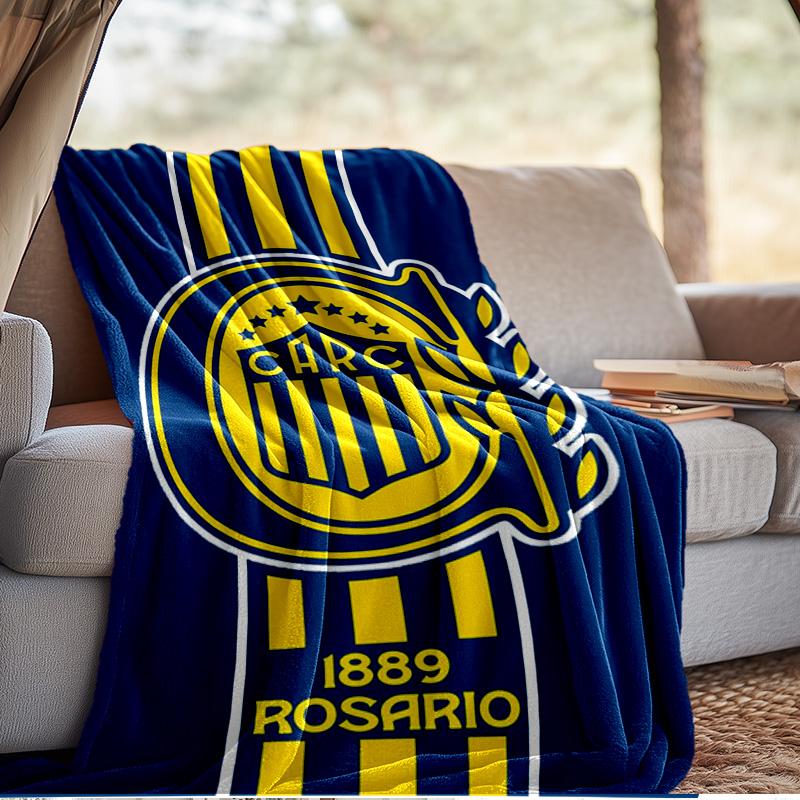 Rosario Central Crest Blanket Outdoor Flannel Blanket for Camping, Hiking, Garden Parties, Picnic Essentials,gift for family and friends