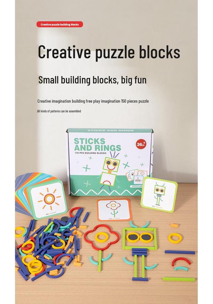 Creative Circle Wooden Puzzle Toy for Ages 3-6: Early Education Building Blocks
