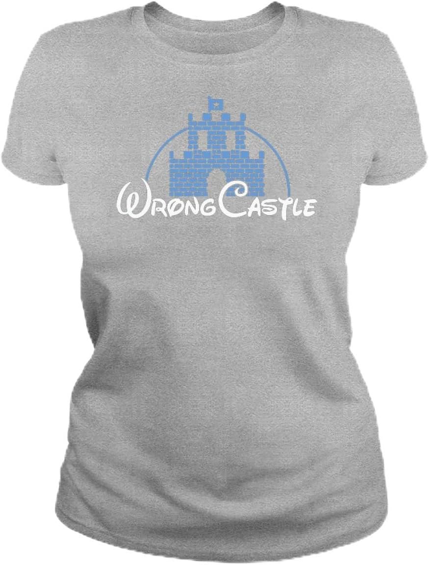 Retro Wrong Castle Womens T Shirt - Funny 8 Bit Gamer Movie Cotton Shirt - Short Sleeve Crew Neck Soft Fitted Tees S разноцветный