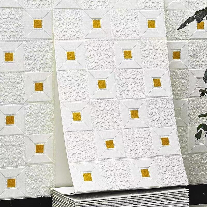 70cm*1m 3D Stereo Duvar Çıkartmaları Kendinden Yapışkanlı Tavan Dekoratif Çıkartmaları Oturma Odası Yatak Odası TV Arka Plan Su Geçirmez Duvar Kağıdı