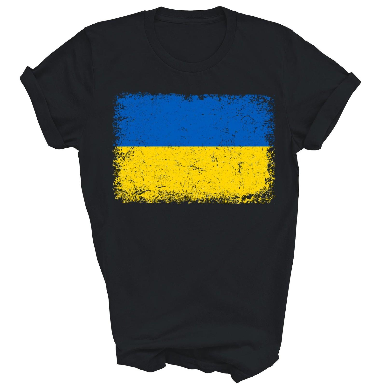 Vintage Ukraine Ukrainian Flag Pride Unisex Shirt Gift L